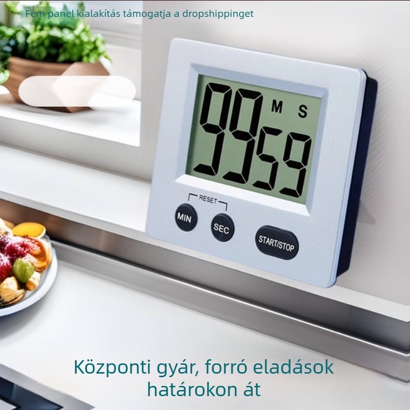 Konyhai időzítő LCD kijelzővel, elektronikus működés, visszaszámláló ébresztővel, elemmel működik