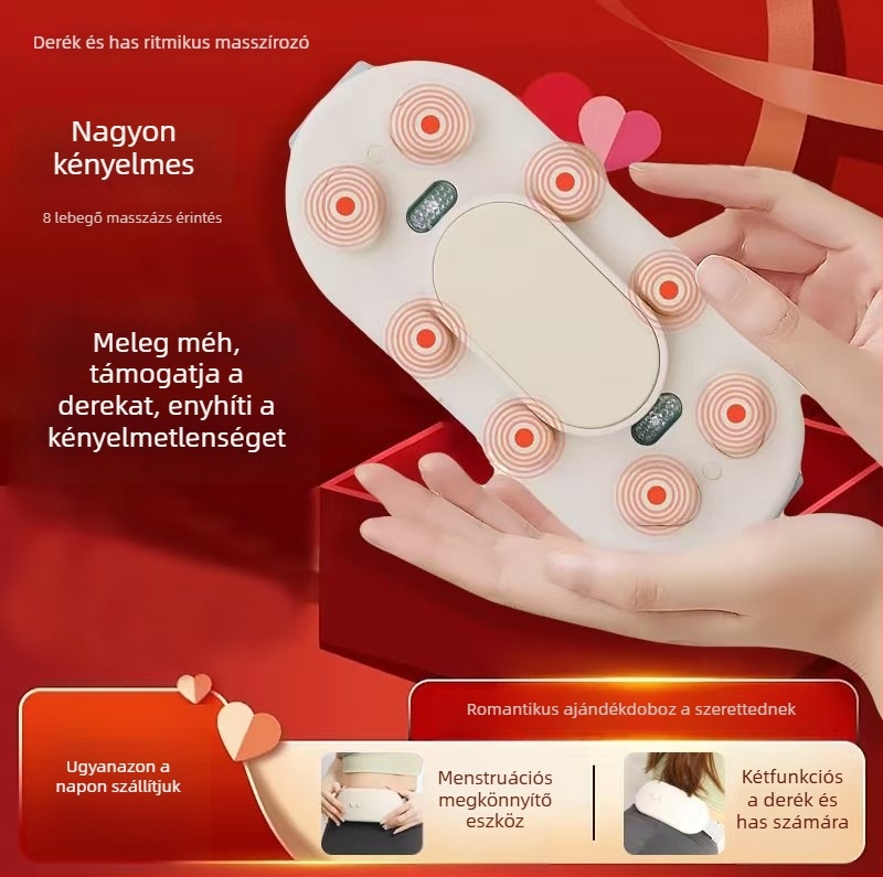 Deréköves masszírozó infravörös fűtéssel és többponti rezgéssel, modell LSP-1, újratölthető, időzítő, hőmérséklet 45-65°C