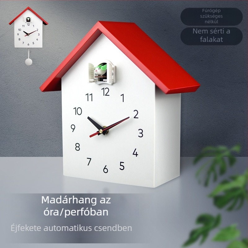 Kukkoló óra gyerekeknek, karikatúra dizájn, falióra, kvarc mozgatás, elemmel működik