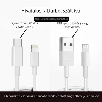 Junlang PD gyors töltésű USB adatkábel iPhone 6–14