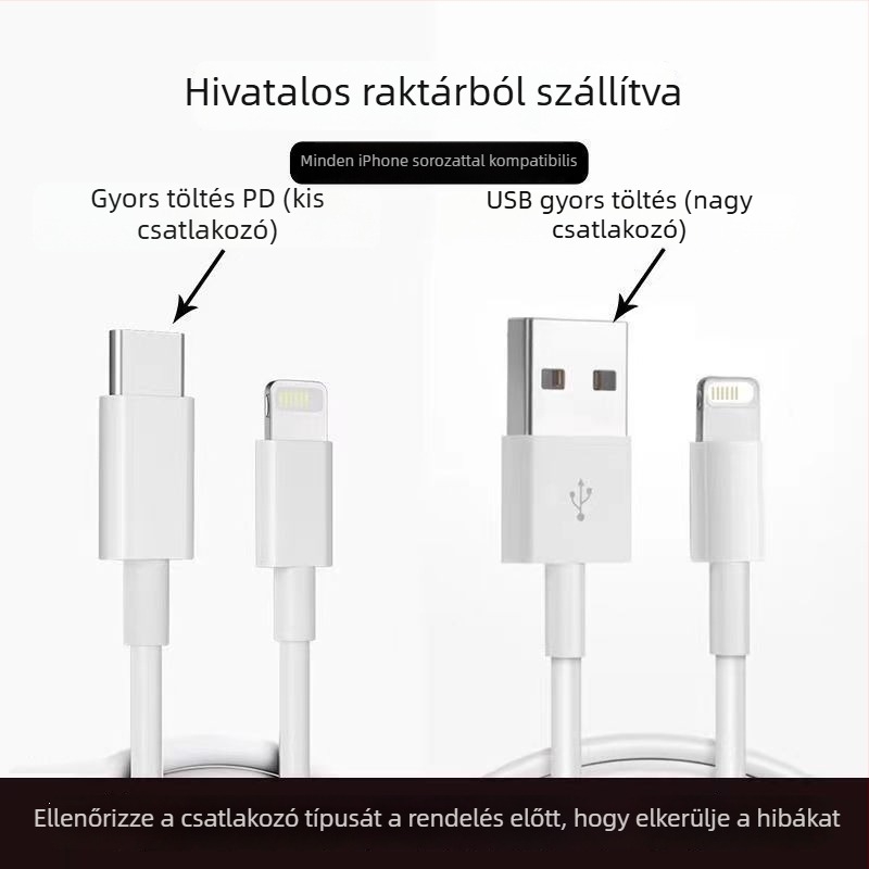 Junlang PD gyors töltésű USB adatkábel iPhone 6–14
