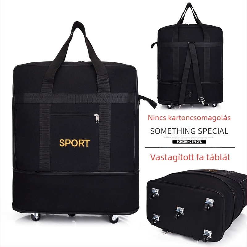Canvas Duffel utazótáska – Márka T6, Unisex, Betűmintás, Légáteresztő, Kopásálló, Ütésálló