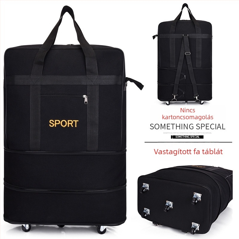 Canvas Duffel utazótáska – Márka T6, Unisex, Betűmintás, Légáteresztő, Kopásálló, Ütésálló