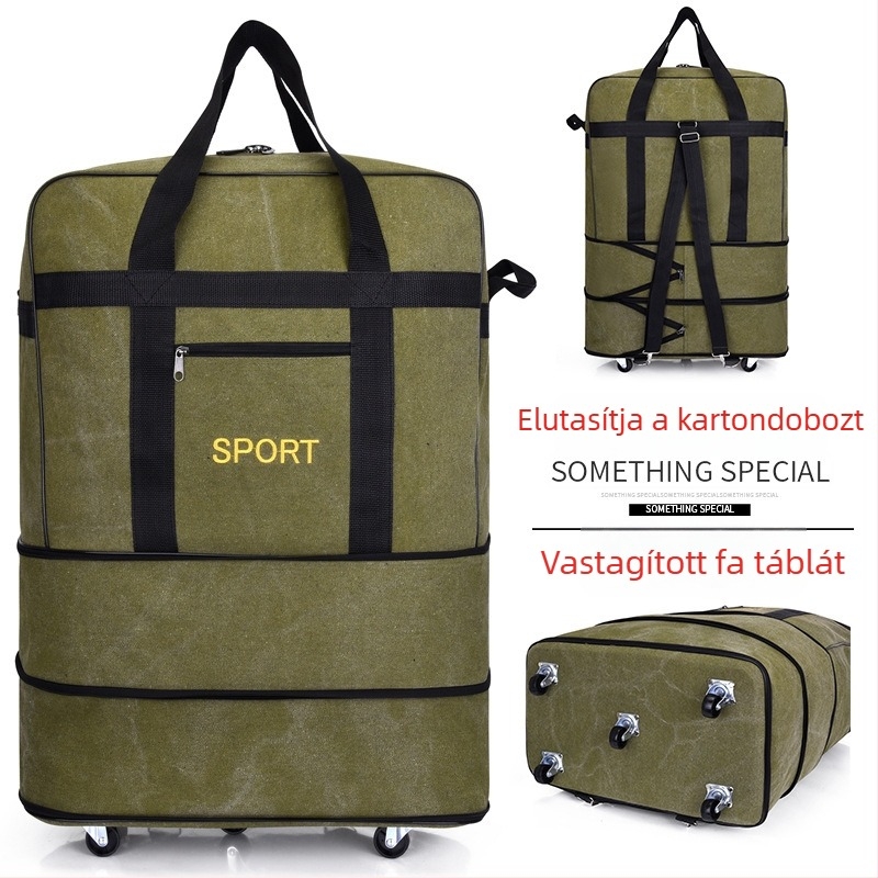Canvas Duffel utazótáska – Márka T6, Unisex, Betűmintás, Légáteresztő, Kopásálló, Ütésálló