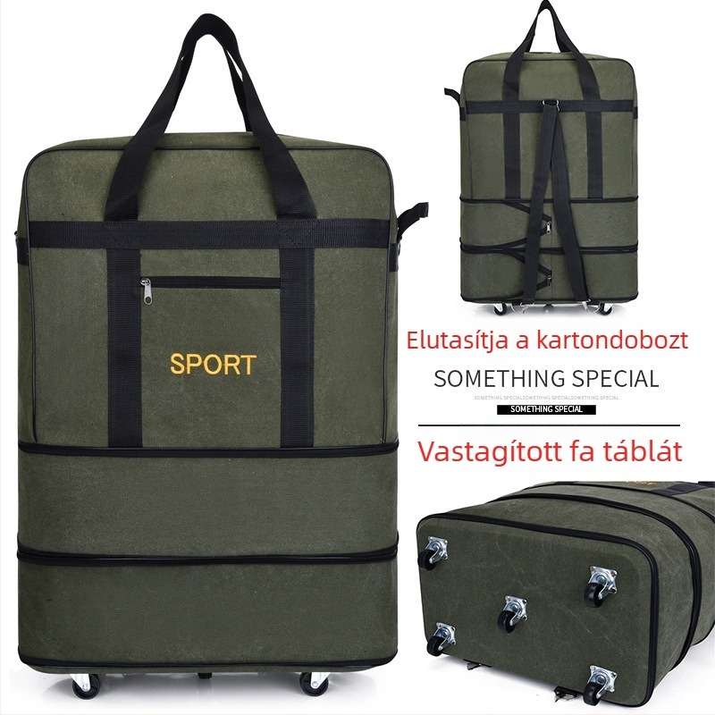 Canvas Duffel utazótáska – Márka T6, Unisex, Betűmintás, Légáteresztő, Kopásálló, Ütésálló