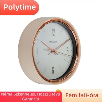 Fali óra nordic minimalista dizájnnal, sima másodpercmutató mozgás, elemmel működik, fém ház, egyoldalas