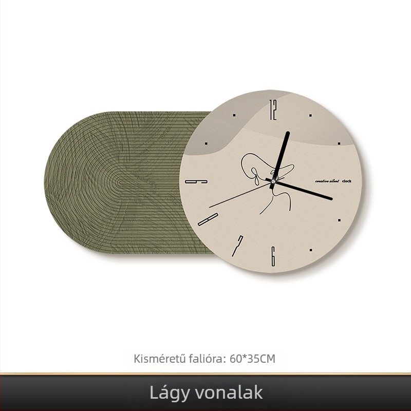 Modern minimalista ovális falióra csendes járással, elemmel működik, nappaliba, hálószobába, dolgozószobába vagy irodába