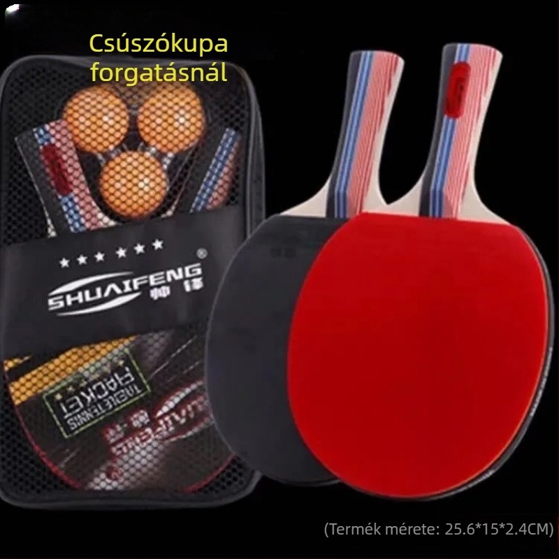 Kétoldalas asztaliteniszütő gyerekeknek — Shakehand markolat, Long Pimples gumi, PE alap, kezdő készlet