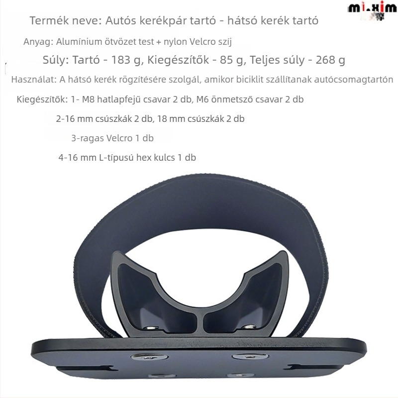 Autóhoz készült kerékpár hátsó kerék tartó, alumíniumötvözet, semleges márka, uniszex, támogatja a magáncímkés márkákat