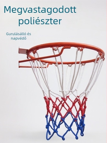 Poliészter kosárháló standard gyűrűhöz, kültéri kopásálló és UV-védett