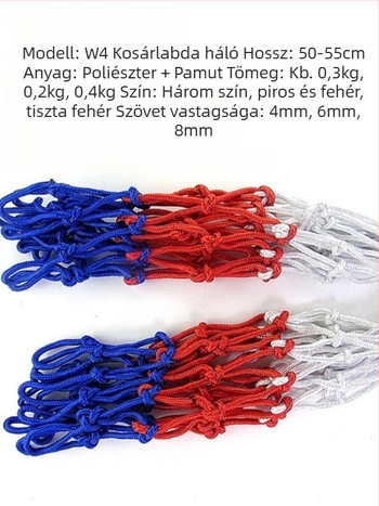 Poliészter kosárháló standard gyűrűhöz, kültéri kopásálló és UV-védett