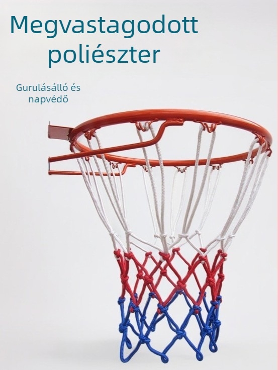 Poliészter kosárháló standard gyűrűhöz, kültéri kopásálló és UV-védett
