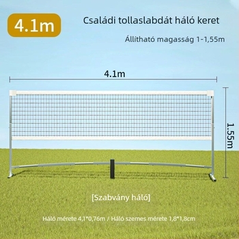 Tollaslabda háló és oszlop, acélváz, Double talent márka, alkalmas asztaliteniszhez és tollaslabdához
