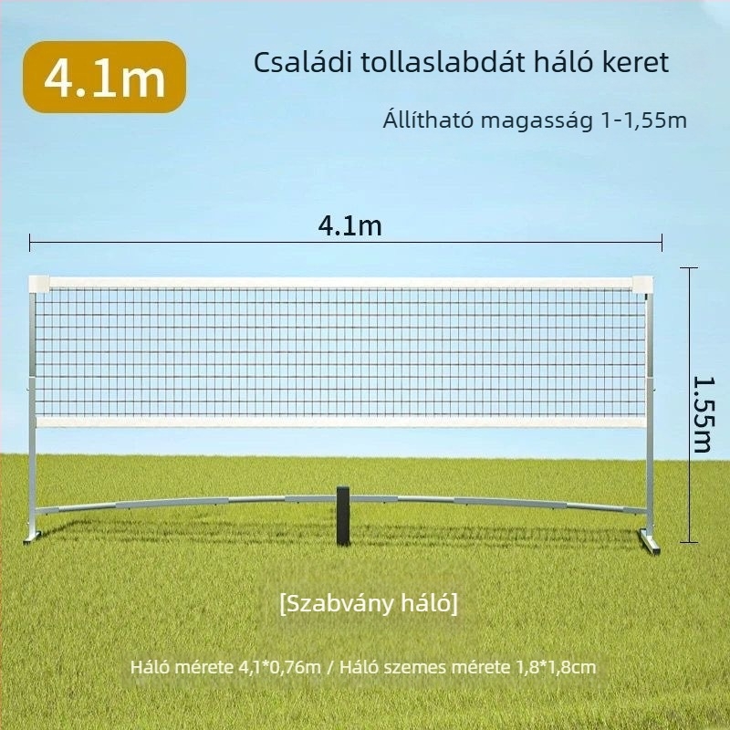 Tollaslabda háló és oszlop, acélváz, Double talent márka, alkalmas asztaliteniszhez és tollaslabdához