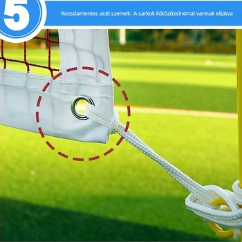 Badmintonháló, hordozható, összecsukható, belső és külső használatra, versenyszabvány, Amps márka