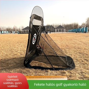 Hordozható golf-edzés háló ütés és chip gyakorláshoz, automatikus labdavisszajuttatás, belső és külső használatra, poliészter háló