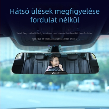 Autó belső tolató tükre, nagy látómező, anti‑tükröződés, tolatáshoz