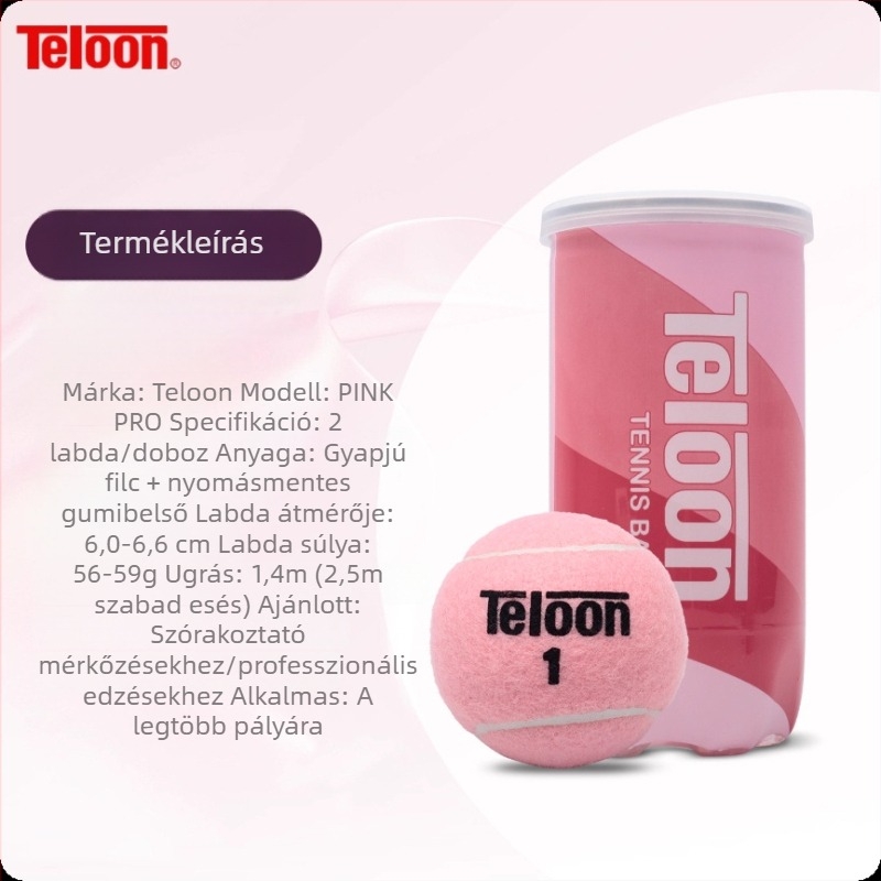 Tianlong rózsaszín teniszlabdák, 2 darabos készlet dobozban, edzőlabdák kettős játékhoz, ajándék kezdő lányoknak
