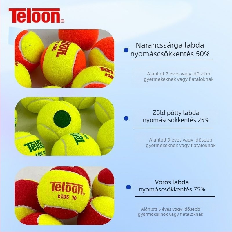 Tenisz edzőlabda gyerekeknek és fiataloknak, puha átmeneti labda, Dragon gumi