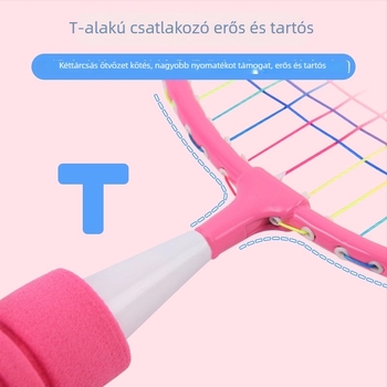 Gyerekeknek szóló tollaslabdaütő készlet – két könnyű ütő, vasötvözet váz, nylon húrok, 95–100 g, közvetlen ütéssel tervezve
