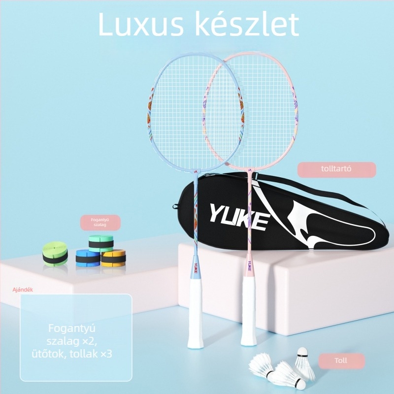 Kezdőknek és junioroknak szóló badmintonütő készlet – könnyű, 95–100 g, vasötvözet váz, közepes merevség, Yu ke