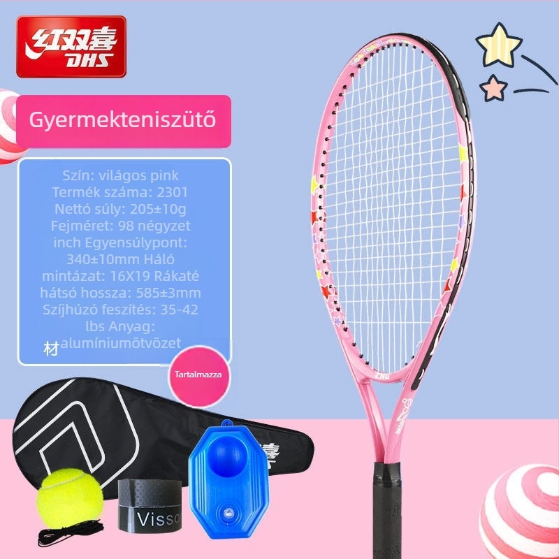 DHS gyerekeknek szánt ütő, szénszálas váz, 95–100 g, oldalsó ütés kialakítás, gyerekek számára edzéshez