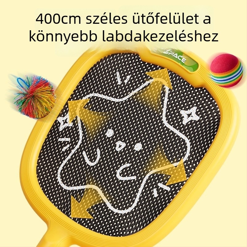 Gyerekeknek szánt karbonszálas tenisz/badminton ütő – edzéskészlet, 95–100 g, közvetlen ütés