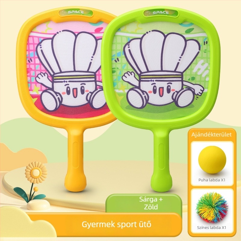 Gyerekeknek szánt karbonszálas tenisz/badminton ütő – edzéskészlet, 95–100 g, közvetlen ütés