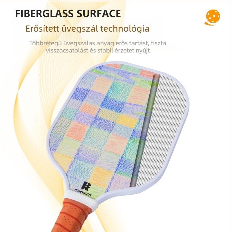 Disvis fiberglass pickleball ütő – graffiti mintázatú vonalas dizájn, készlet kezdőknek, tömege 215±5 g