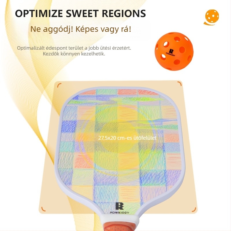 Disvis fiberglass pickleball ütő – graffiti mintázatú vonalas dizájn, készlet kezdőknek, tömege 215±5 g