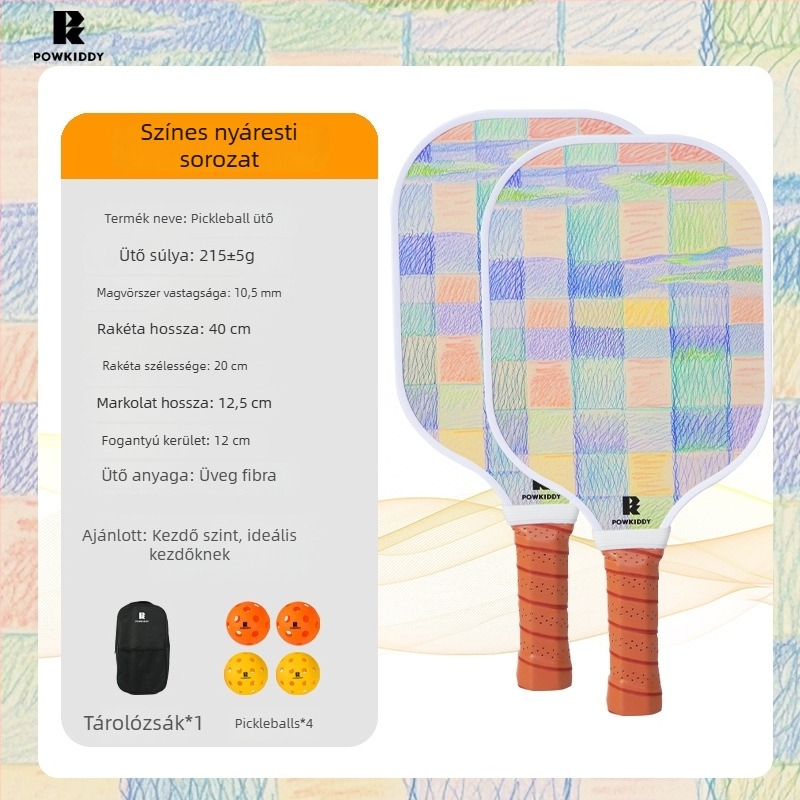 Disvis fiberglass pickleball ütő – graffiti mintázatú vonalas dizájn, készlet kezdőknek, tömege 215±5 g