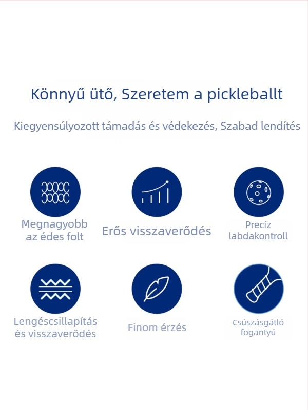 Kenier pickleball ütő készlet, fából készült, képregény-stílus, méretek 40×20×1,5 cm, 750 g