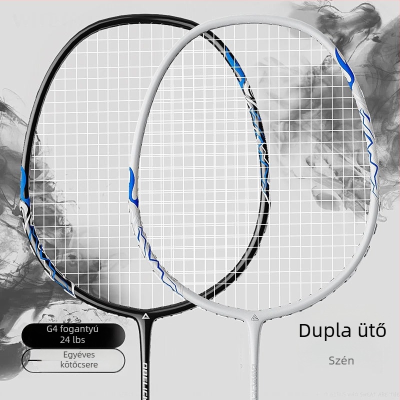 Badmintonütő – szénszálas váz, súly 85–89 g, közvetlen ütés, kezdő amatőröknek