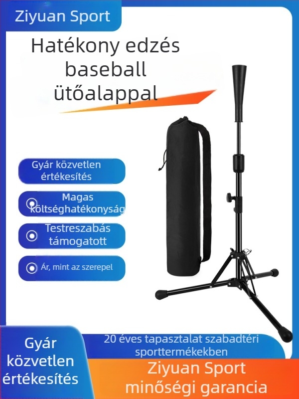 Baseball/Softball Ütés T-keret, Hordozható Tréningalap, Magas minőségű vas és gumi, univerzális használat, személyre szabás és logó nyomtatás