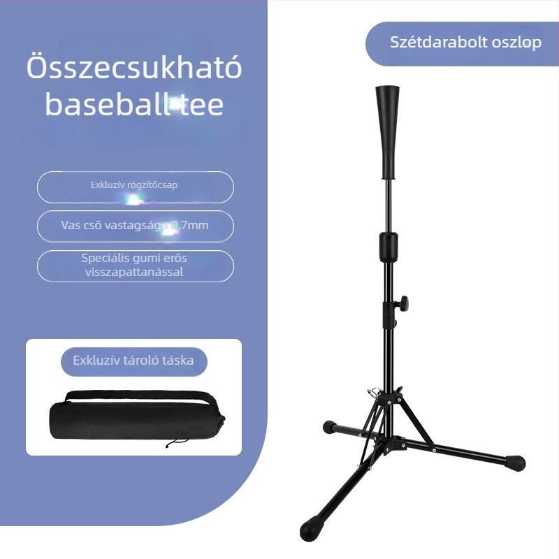 Baseball/Softball Ütés T-keret, Hordozható Tréningalap, Magas minőségű vas és gumi, univerzális használat, személyre szabás és logó nyomtatás