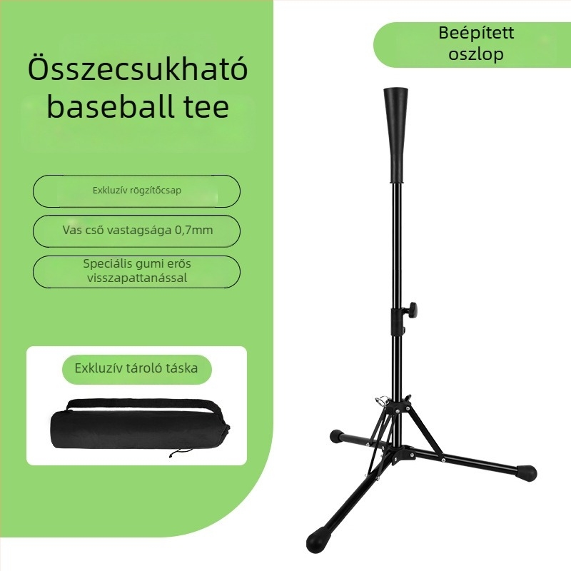 Baseball/Softball Ütés T-keret, Hordozható Tréningalap, Magas minőségű vas és gumi, univerzális használat, személyre szabás és logó nyomtatás