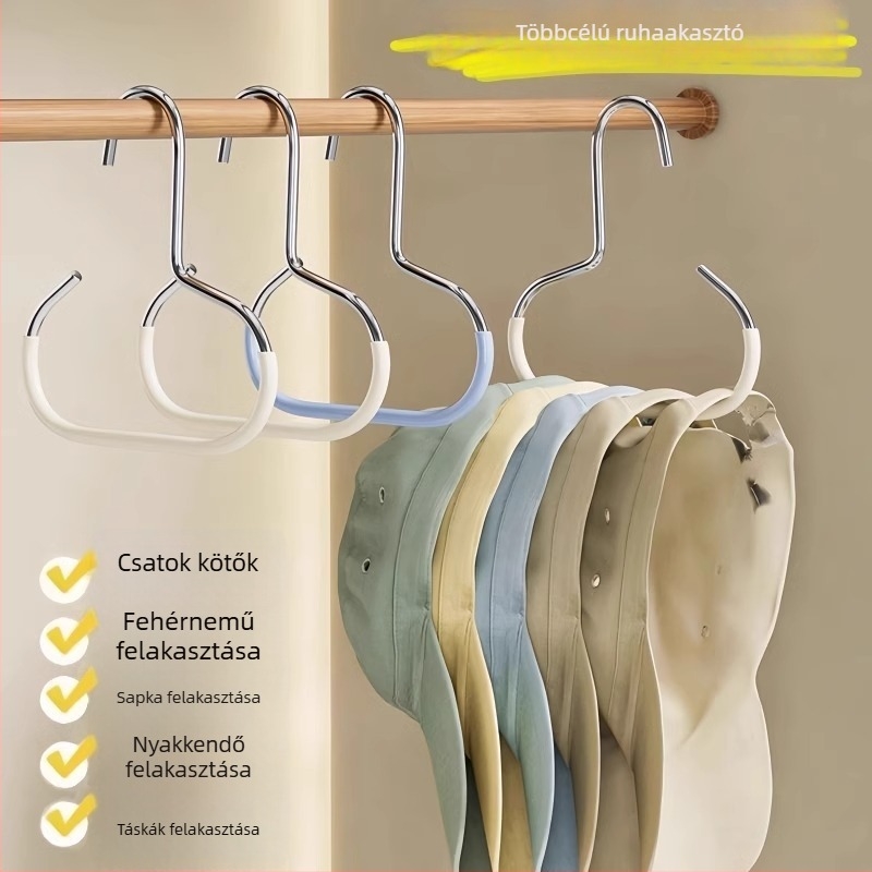 Rozsdamentes acél sálakasztó — modern minimalist stílus, ideális ruhák, nadrágok és nyakkendők tárolására, 2024-ben debütált.