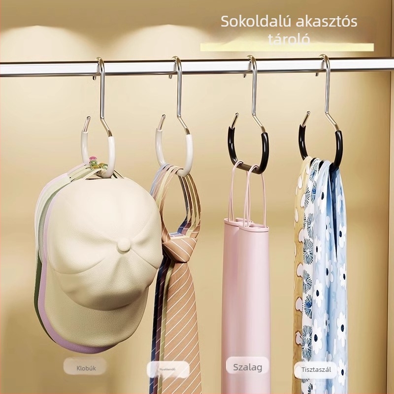 Rozsdamentes acél sálakasztó — modern minimalist stílus, ideális ruhák, nadrágok és nyakkendők tárolására, 2024-ben debütált.