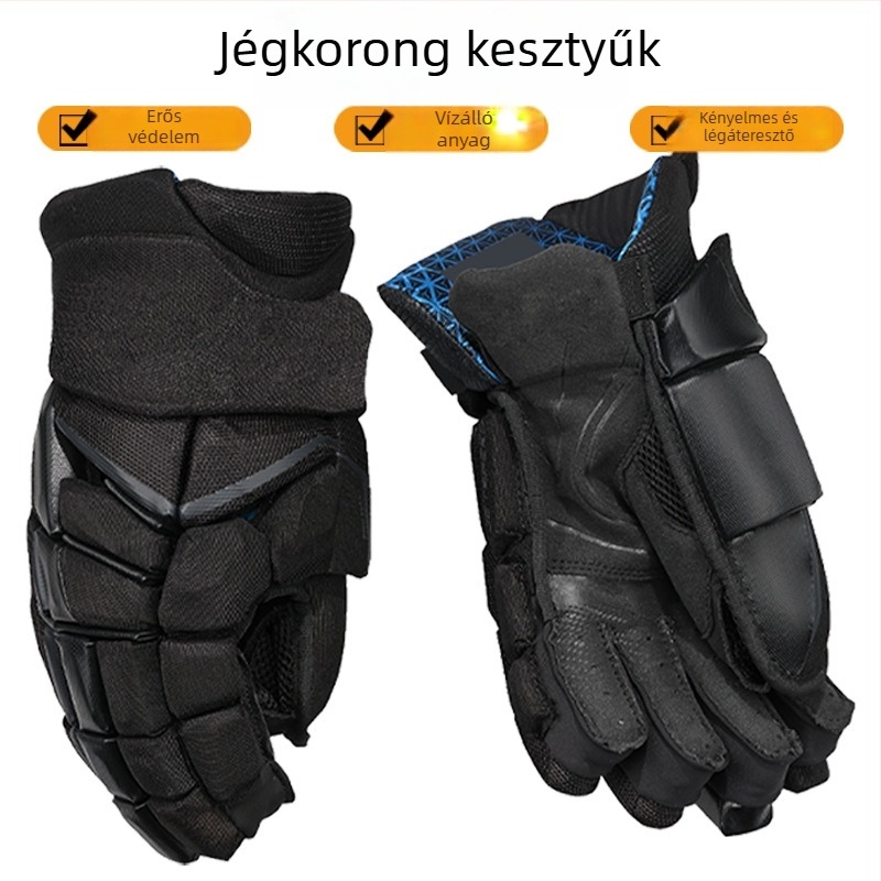 Felnőtt jégkorong kesztyű, tenyérvédő, poliészter rost, kopásálló, 20 darabos csomag