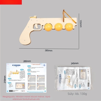 Fából készült elasztikus asztalitenisz modell fizikai kísérletekhez – DIY tudományos készlet 7–14 éveseknek, multifunkciós, elektromos