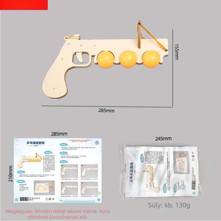 Fából készült elasztikus asztalitenisz modell fizikai kísérletekhez – DIY tudományos készlet 7–14 éveseknek, multifunkciós, elektromos