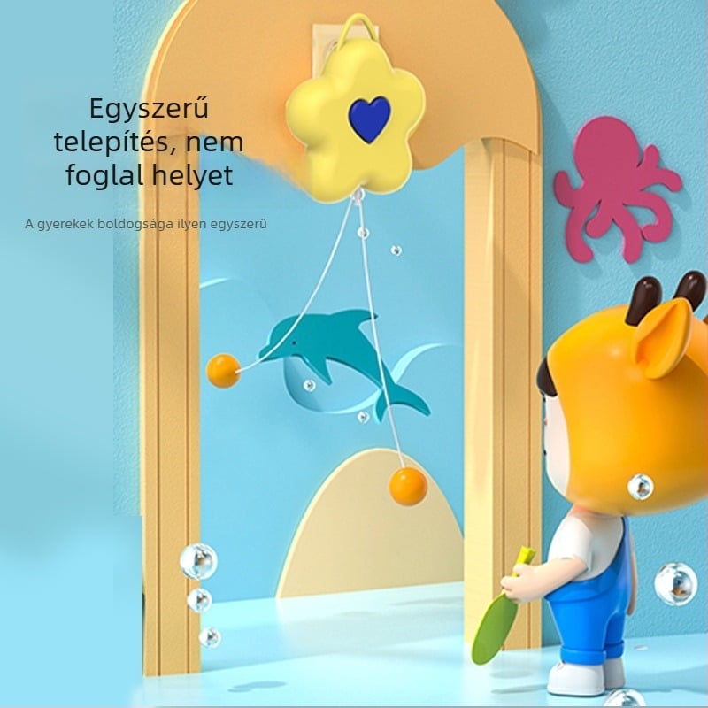 asztalitenisz-edző – lógó virágos dizájn, ABS-konstrukció, márka Boxing Shun, beltéri használatra, nyomtatott logó