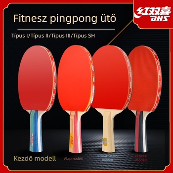 DHS asztalitenisz ütő kezdőknek (gyerekek és általános iskolások) – professzionális minőség, egy ütő készlet (Base material: Poplar; Rubber: Positive adhesive; Type: Horizontal shot; Origin: Shanghai)