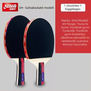 DHS asztalitenisz ütő kezdőknek (gyerekek és általános iskolások) – professzionális minőség, egy ütő készlet (Base material: Poplar; Rubber: Positive adhesive; Type: Horizontal shot; Origin: Shanghai)