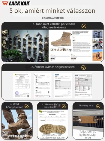 Lackwar Storm Desert Thin Outdoor Tactical Boots – Túrázáshoz és harci edzéshez, Poliészter, Felnőttek, Uniszex
