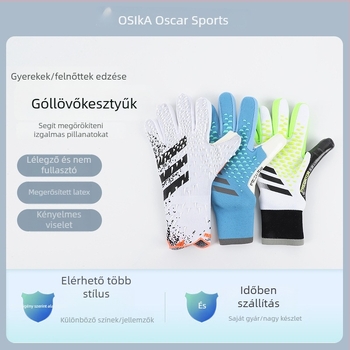 Futballkapus kesztyű latex tapadással, kopásálló, uniszex, edzésekre és mérkőzésekre (Testreszabható feldolgozás: Igen; Privát címkézés licencelve: Igen)