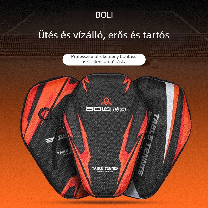 Asztalitenisz ütőtok kemény héjjal – vízálló, porálló és ütésálló, a tenisz és a tollaslabda felszereléséhez