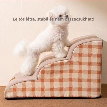 Ágy mellé lépcsők háziállatoknak, kistestű kutyáknak és macskáknak, mosható és összecsukható