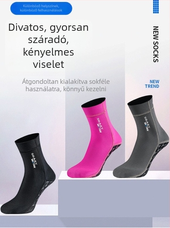 Sbart/Shabbat búvár zokni, 3 mm neoprén, 90% neoprén / 10% nylon, vágásálló, csúszásmentes