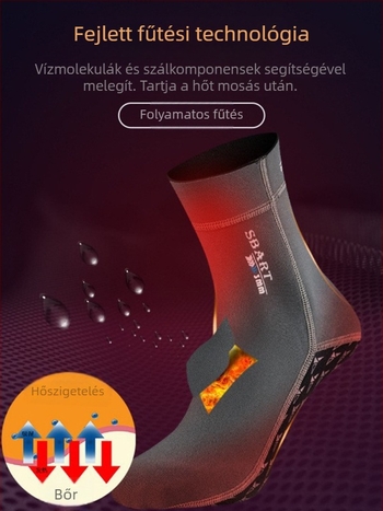 Sbart/Shabbat búvár zokni, 3 mm neoprén, 90% neoprén / 10% nylon, vágásálló, csúszásmentes
